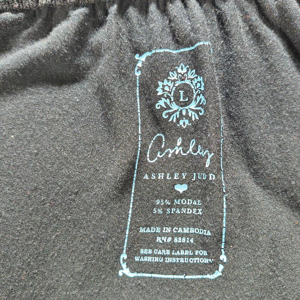 (L) Women's Ashley Judd Black Long Sleeve Top - Picture 4 of 5